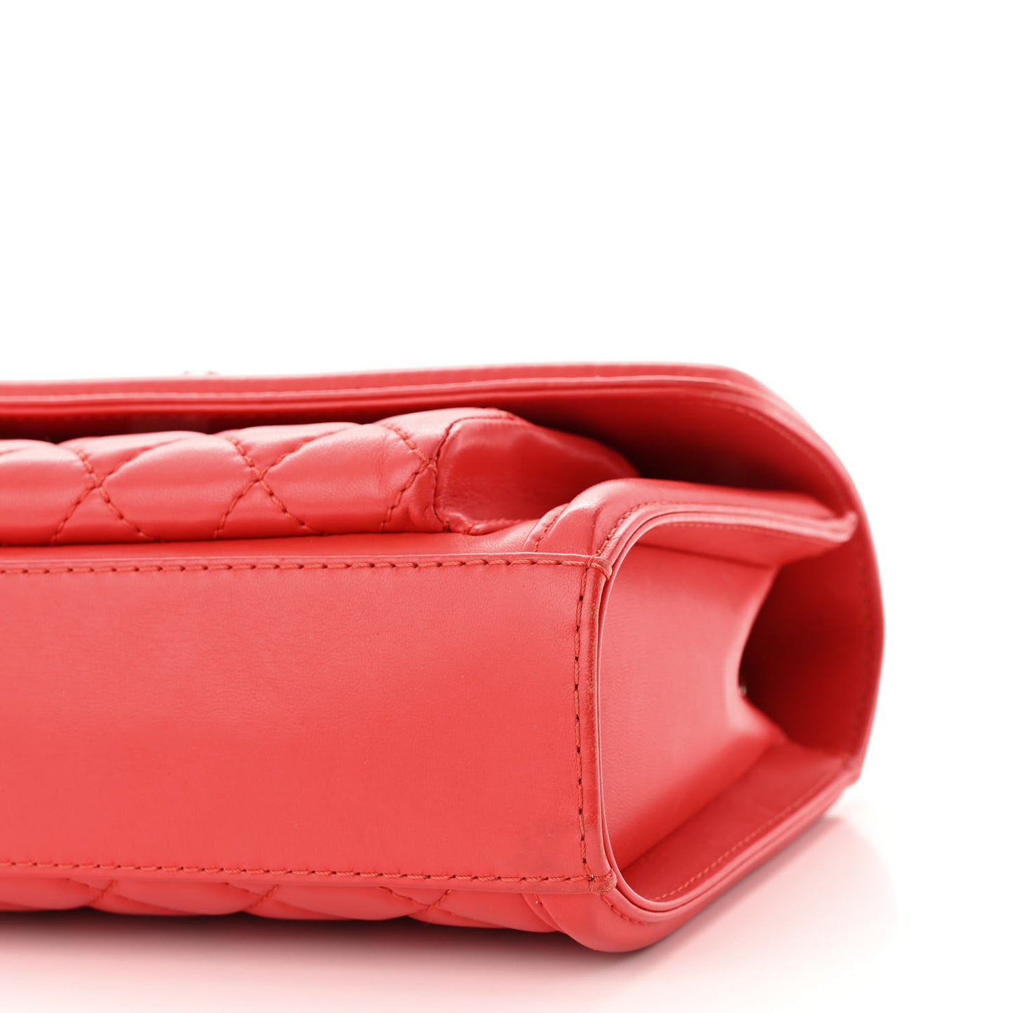 Lambskin Quilted Small Geometric Flap Red