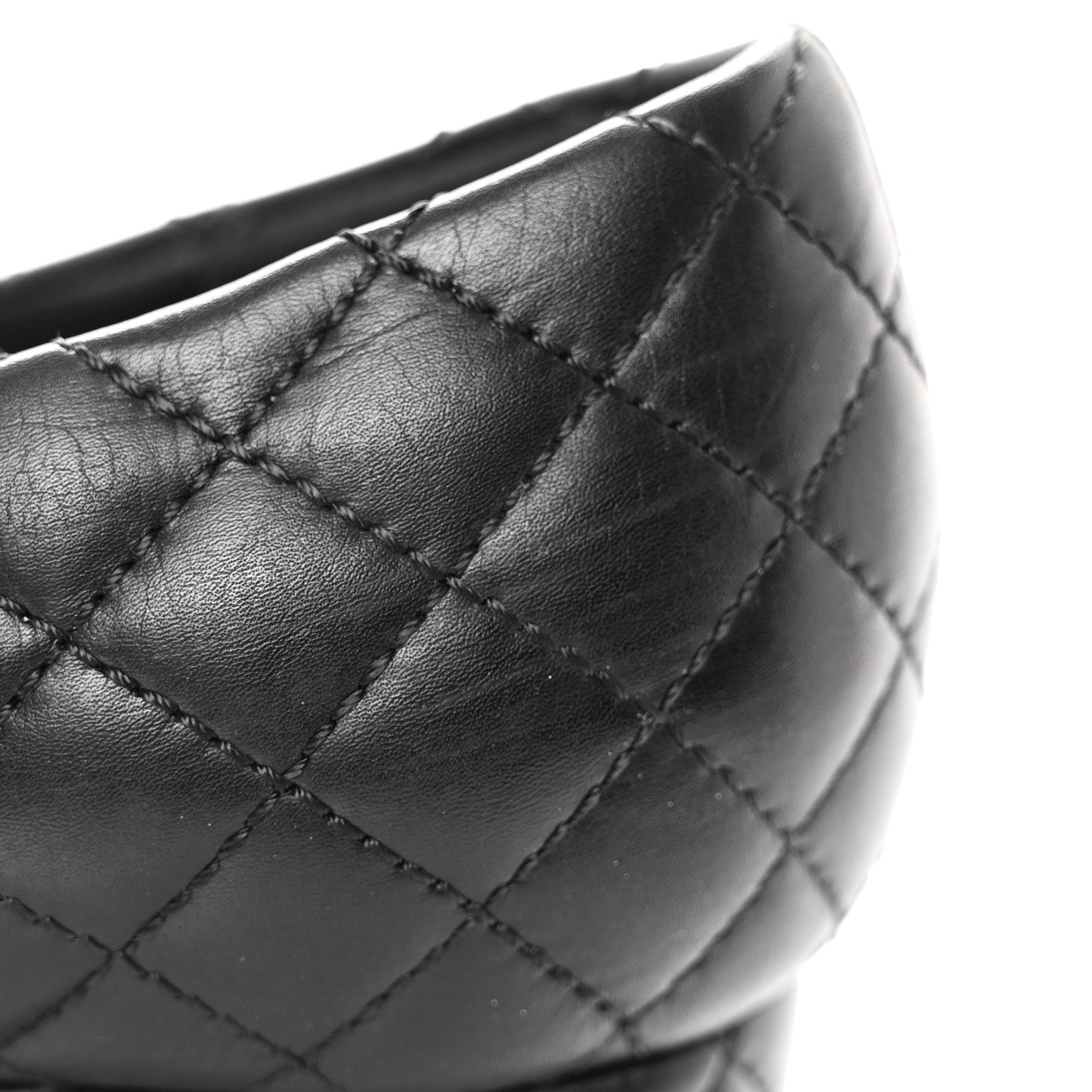 Chanel Lambskin Grosgrain Quilted CC Cap Toe Low Heel Pumps 37 Black 9 of 13
