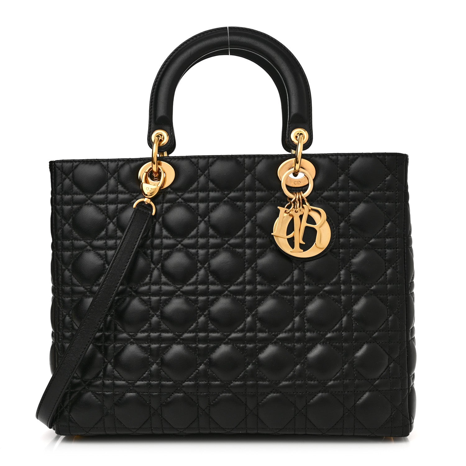 Christian Dior Lambskin Cannage Large Lady Dior Black 1 of 13