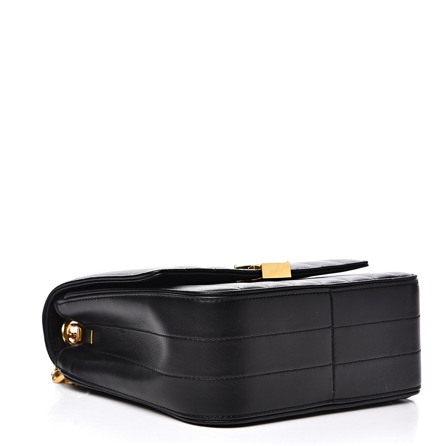Lambskin Matelasse Monogram Medium Vicky Chain Bag Black