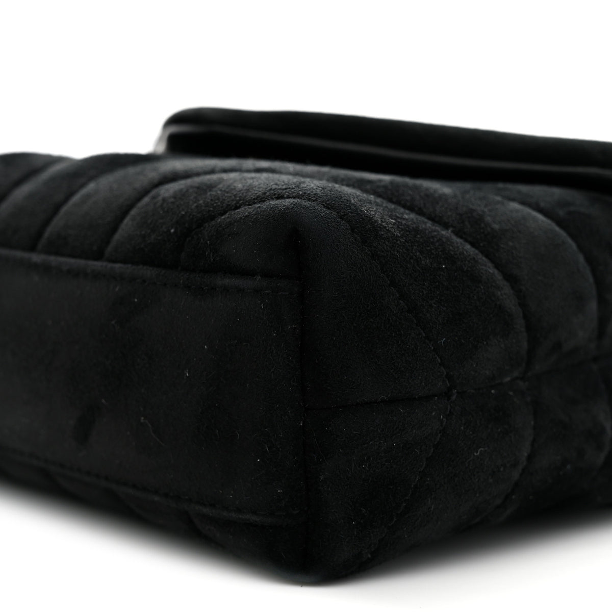 Saint Laurent Suede Y Quilted Monogram Toy Loulou Crossbody Bag Black 10 of 11