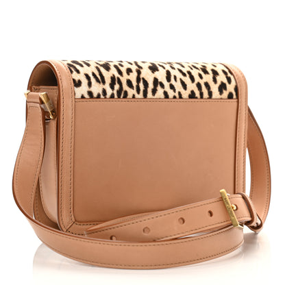 Saint Laurent Calfskin Hair Leopard Print Small Solferino Satchel Dust White 3 of 11