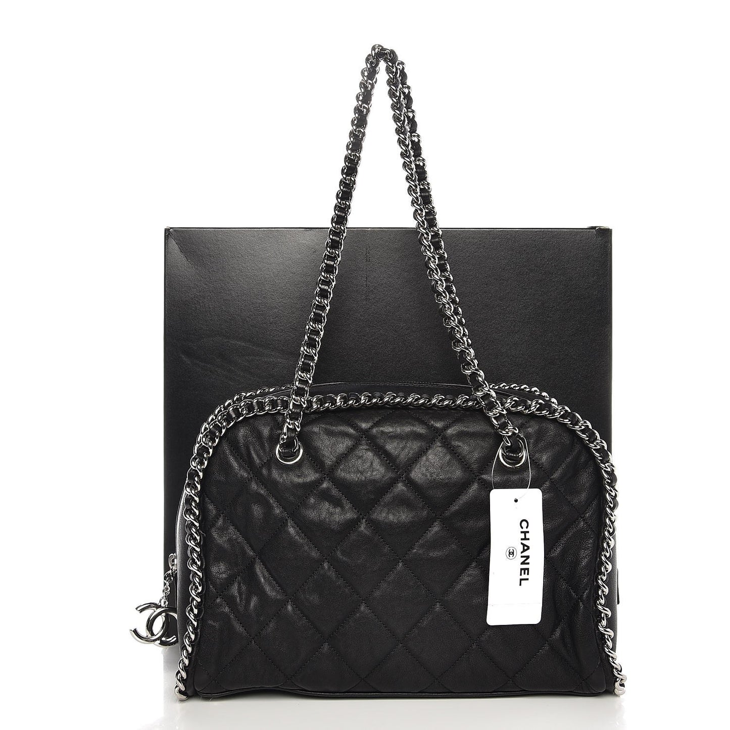 Calfskin Chain Around Bowler Black