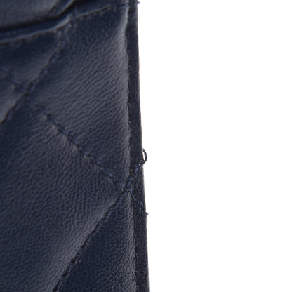 Chanel Sheepskin Quilted Large Beauty Lock Flap Navy Blue 17 of 20