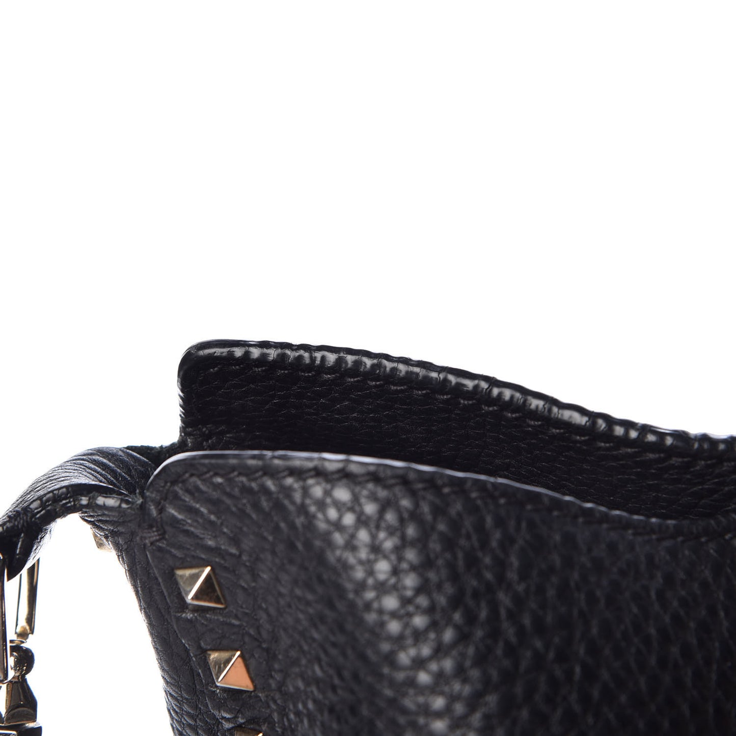 Pebbled Calfskin Large Rockstud Flip-Lock Messenger Bag Black