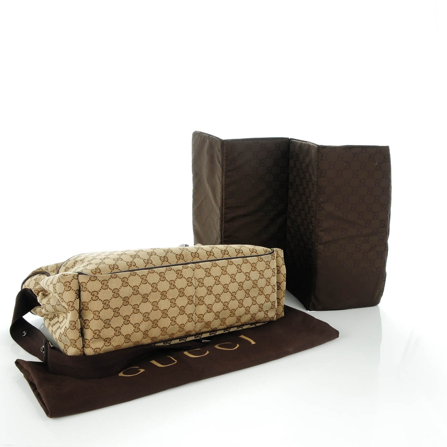 Monogram Natural Pigskin Large Diaper Bag Beige Ebony Cocoa Dark Chocolate