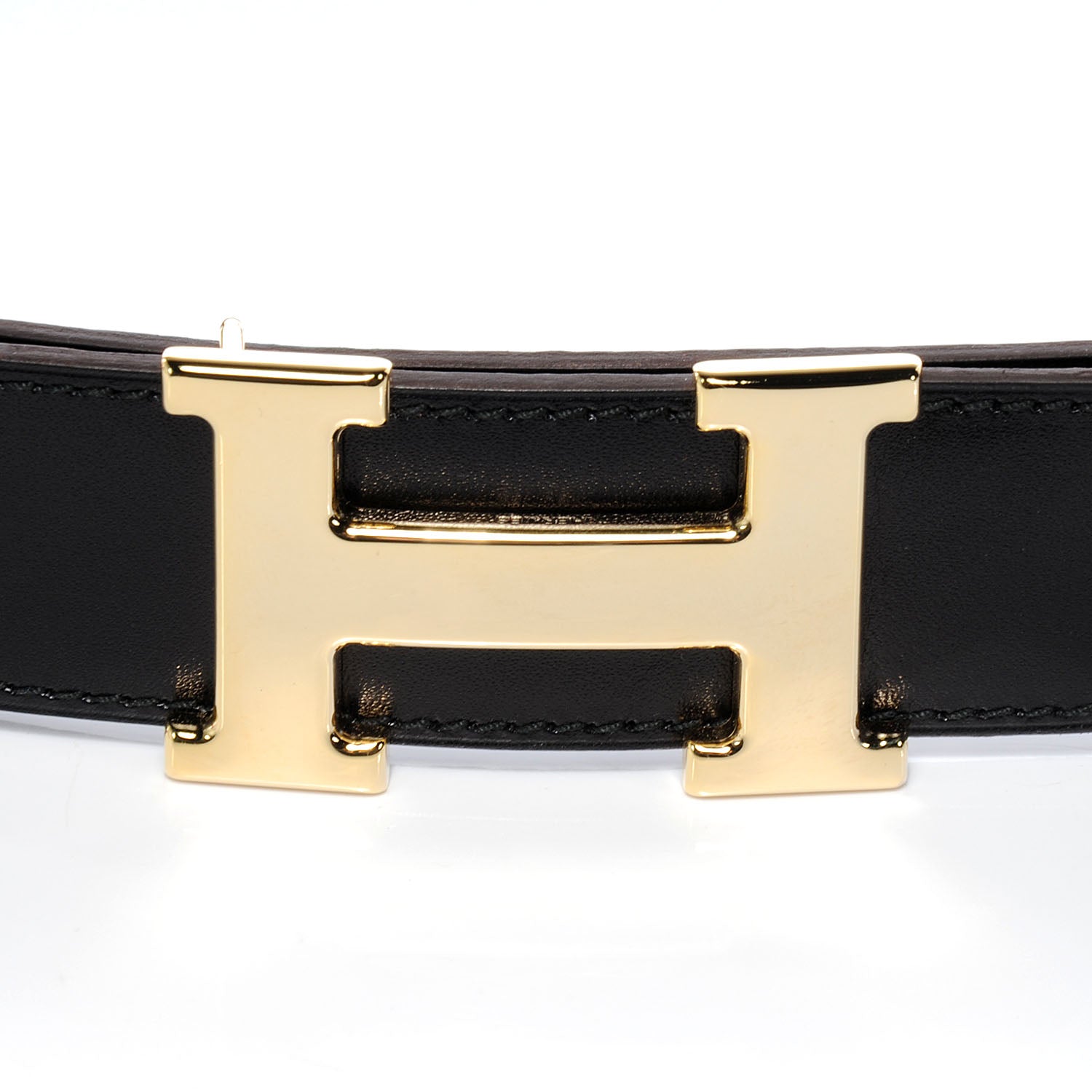Hermes Box Clemence Reversible Constance 32mm H Belt 100 Noir Ebene 3 of 6