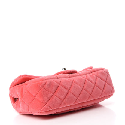 Chanel Velvet Quilted Mini Rectangular Pearl Crush Flap Coral 4 of 11