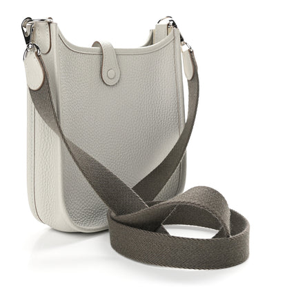 Hermes Taurillon Clemence Amazone Evelyne TPM Gris Perle Etain 3 of 11