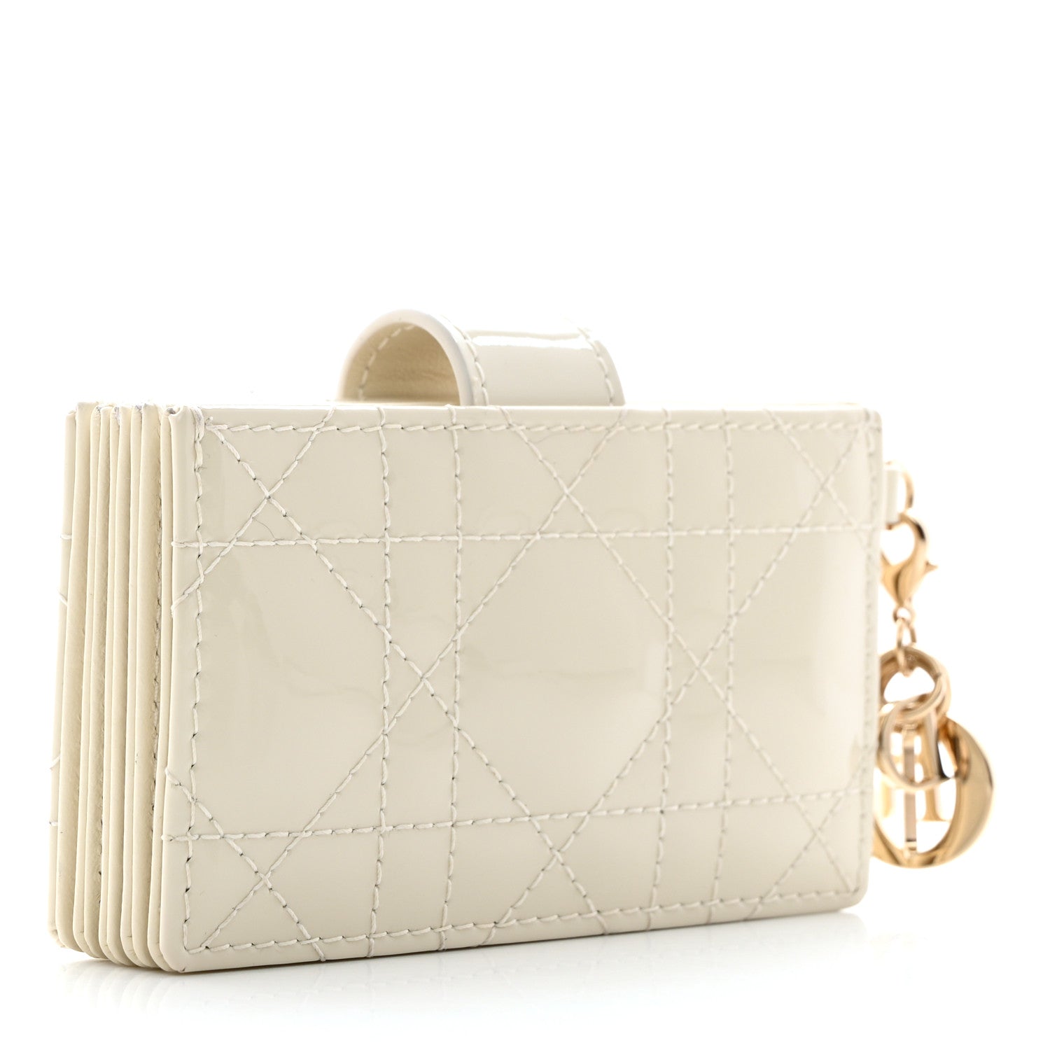 Christian Dior Patent Cannage Lady Dior 5-Gusset Card Holder White 3 of 7