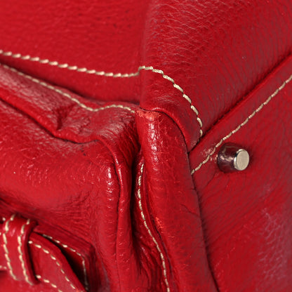 Prada Vitello Daino Shoulder Bag Rosso 9 of 12