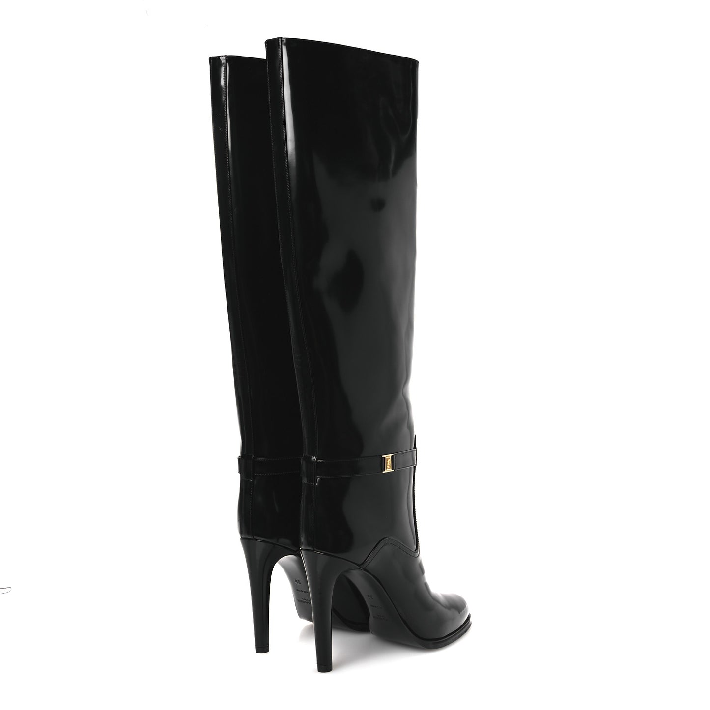 Patent Calfskin Diane 100 Boots 39 Black