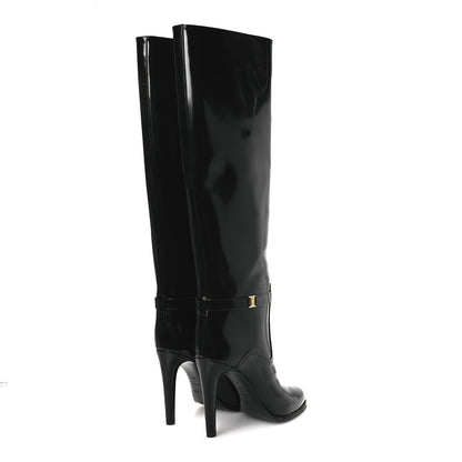 Saint Laurent Patent Calfskin Diane 100 Boots 39 Black 5 of 10