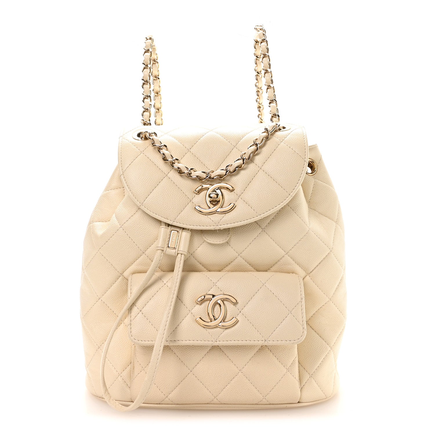 Chanel Caviar Quilted Backpack Bag White 1 of 10