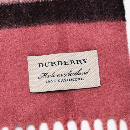 Burberry Cashmere Giant Check Fringe Scarf Pink 4 of 6