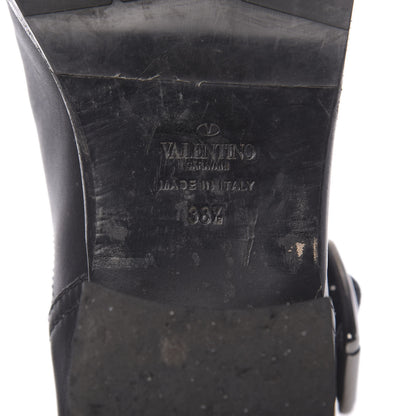 Valentino Garavani Calfskin Rockstud 30mm Biker Boots 38.5 Black 6 of 9