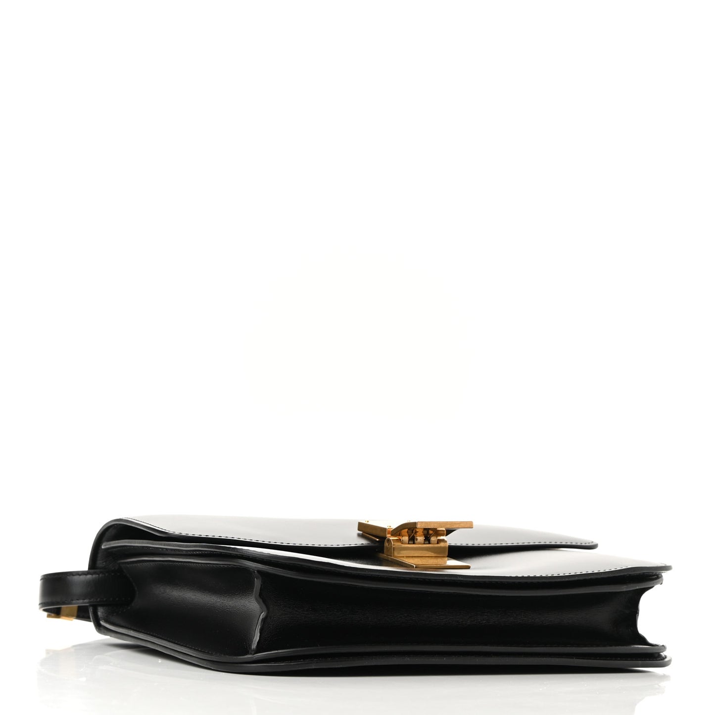 Box Calfskin Medium Classic Box Flap Bag Black
