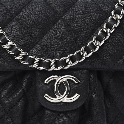 Chanel Crumpled Lambskin Quilted Medium Chain Around Messenger Black 9 of 10