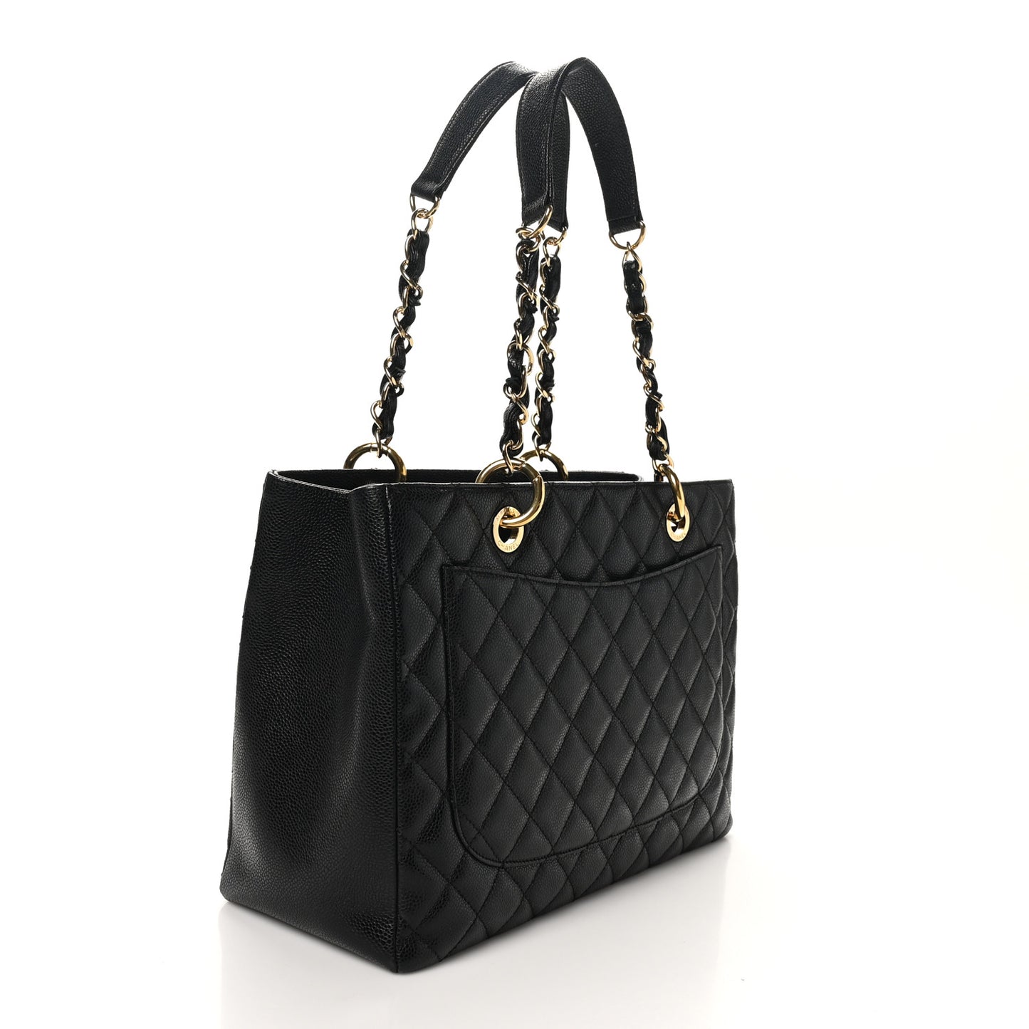 Caviar Quilted Grand Shopping Tote GST Black