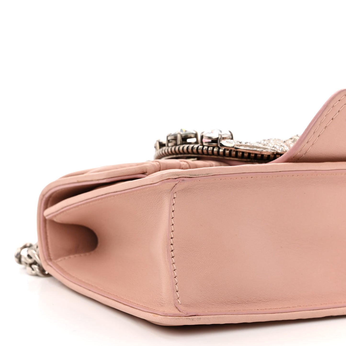 Nappa Matelasse Crystal Embellished Lady Shoulder Bag Orchidea