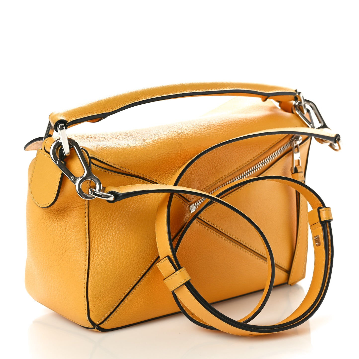 Grained Calfskin Small Puzzle Bag Narcisus Yellow