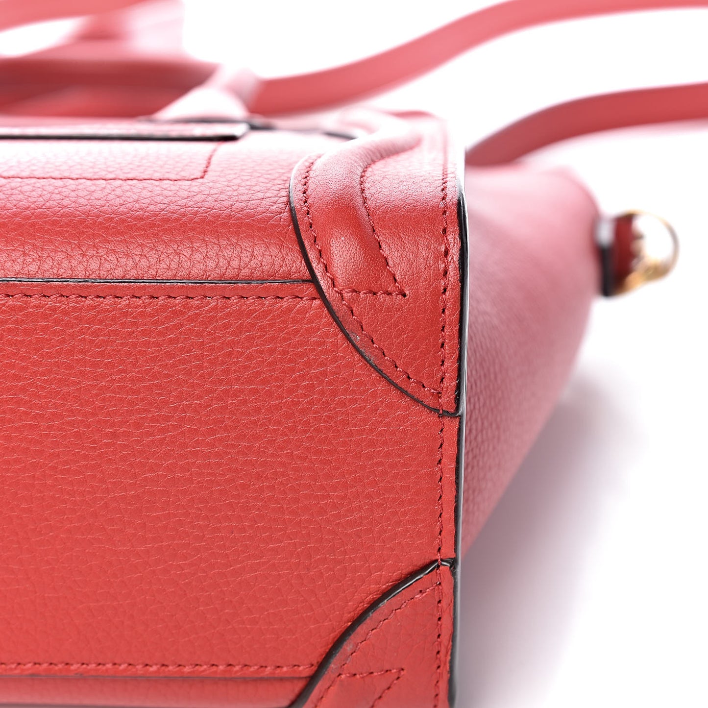 Drummed Calfskin Nano Luggage Red