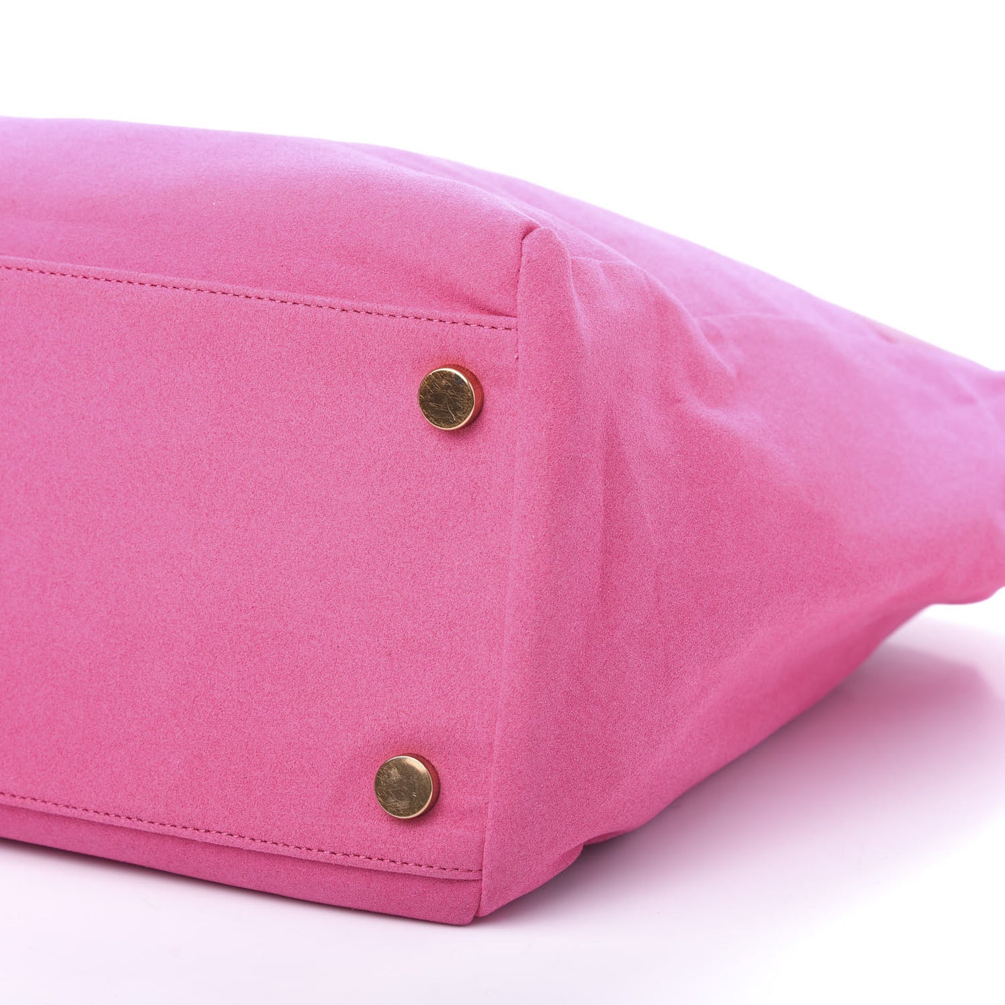 Calfskin Suede Reversible East West Shopper Tote Fuchsia