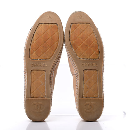Chanel Lambskin CC Espadrilles 38 Beige Black 6 of 17