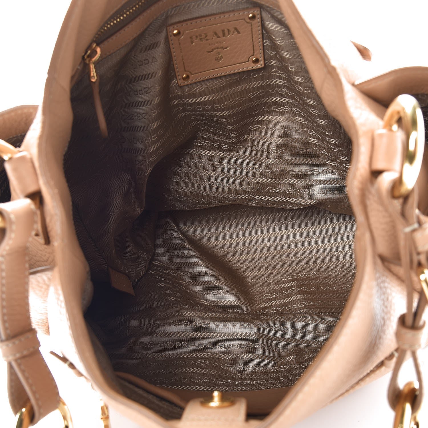 Prada Vitello Daino Side Pocket Tote Naturale 5 of 8