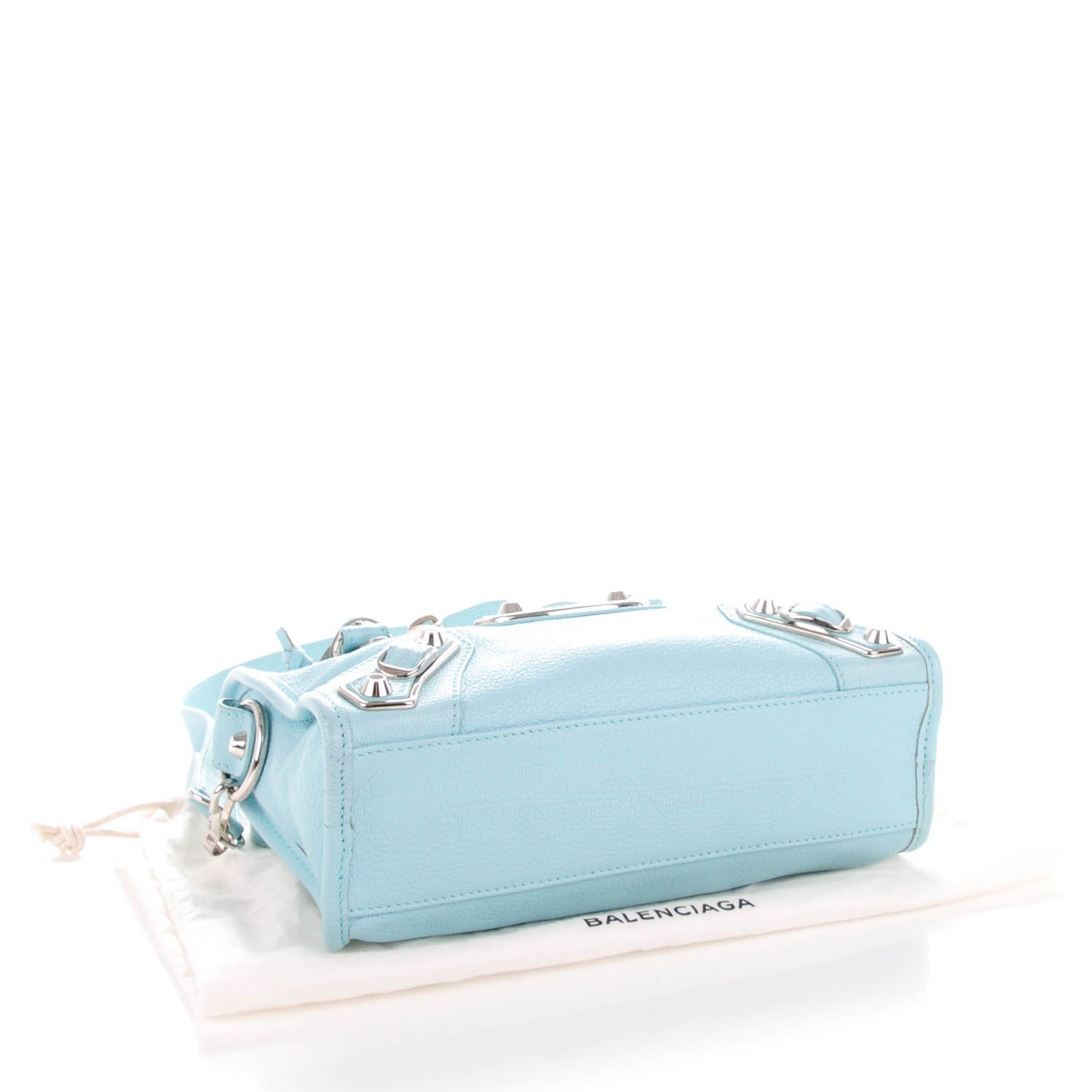 Balenciaga Chevre Silver Metallic Edge Hardware Classic Hardware Mini City Bleu Maldives 4 of 7