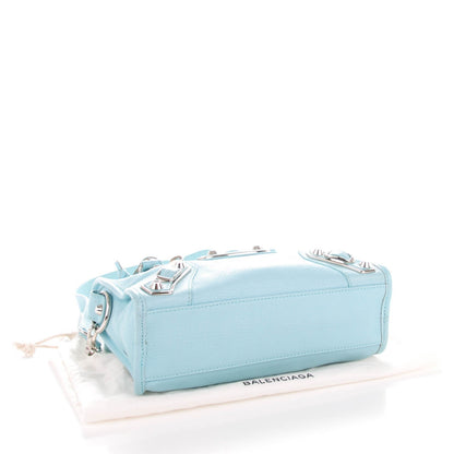 Balenciaga Chevre Silver Metallic Edge Hardware Classic Hardware Mini City Bleu Maldives 4 of 7