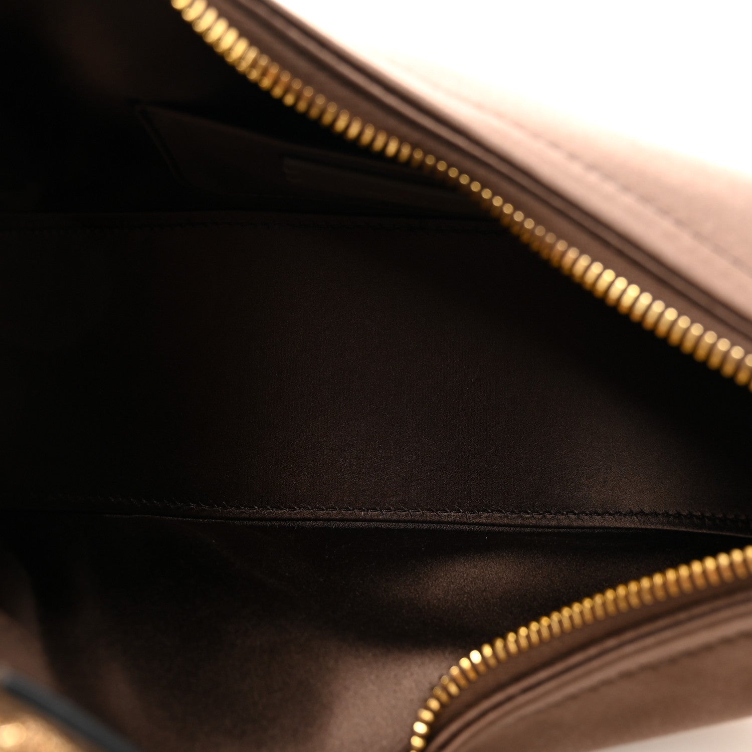 Valentino Garavani Satin Crystal Mini Vlogo Moon Bag Brown 5 of 10