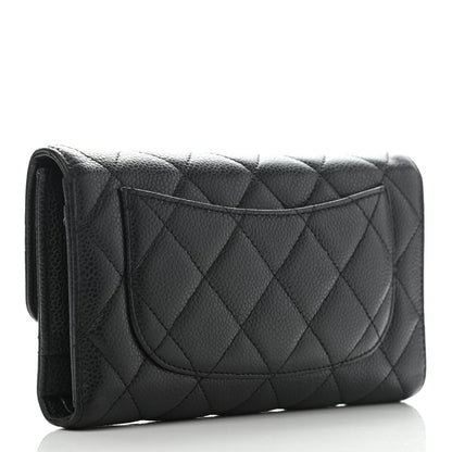Chanel Caviar Quilted Long Flap Wallet Black 3 of 10