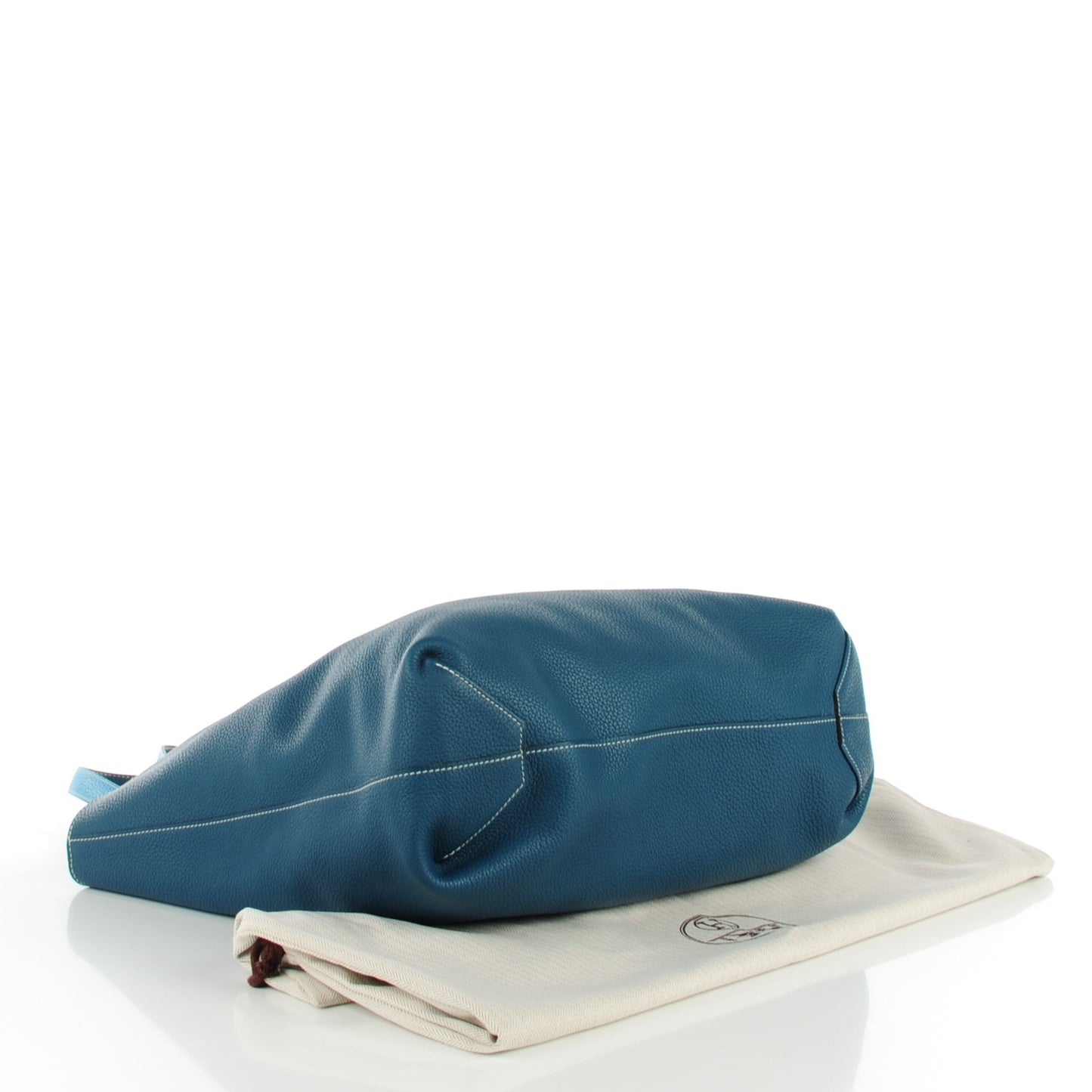Taurillon Clemence Double Sens 45 Reversible Tote Colvert Turquoise