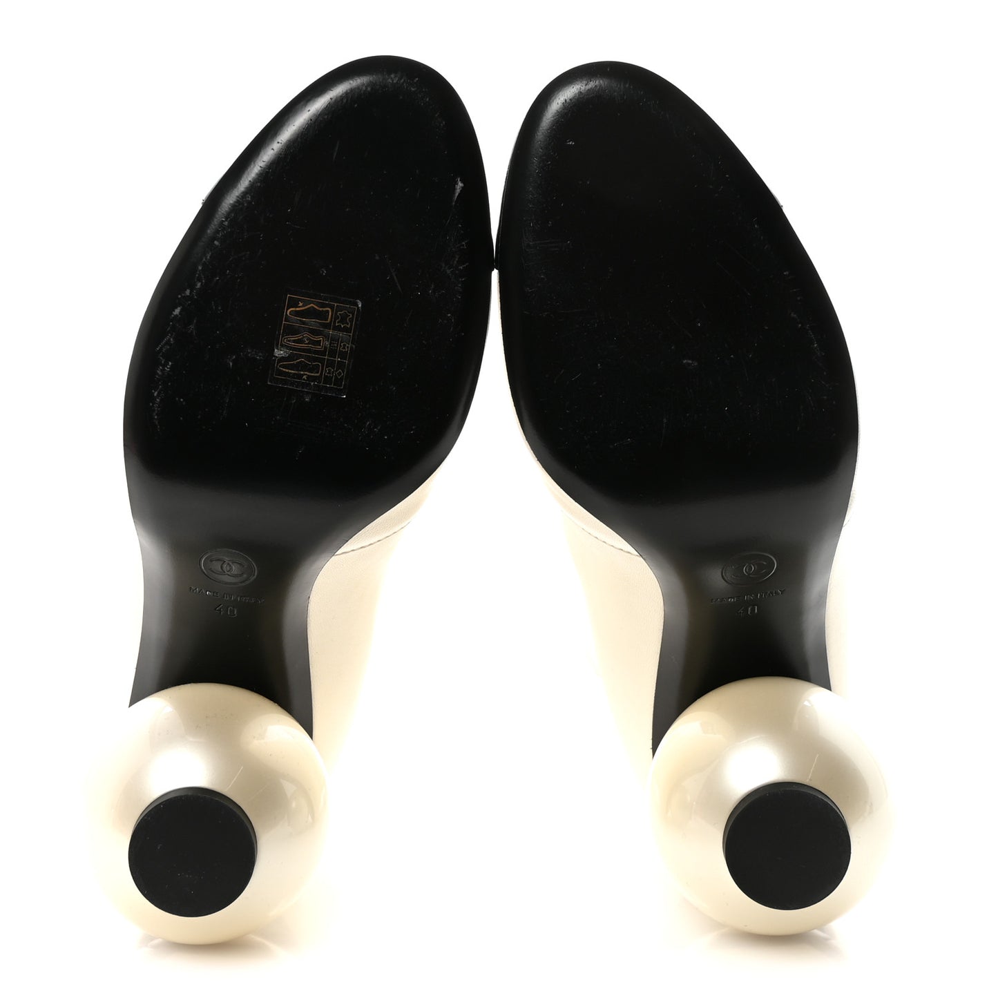Stretch Lambskin Patent Cap Toe Pearl Ball Mid Calf Boots 40 White Black