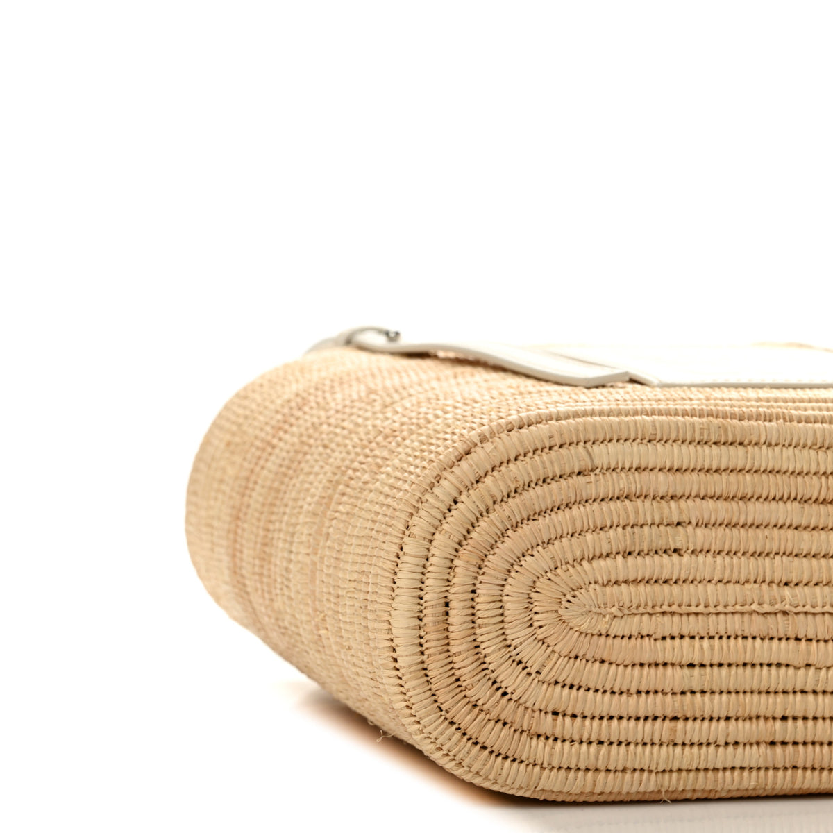 Raffia Square Small Basket Tote Bag Natural White