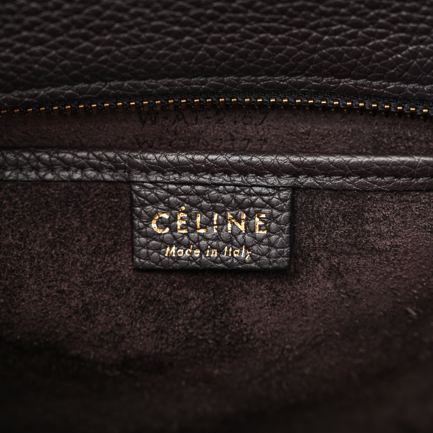 Celine Drummed Calfskin Nano Luggage Liquorice 6 of 11