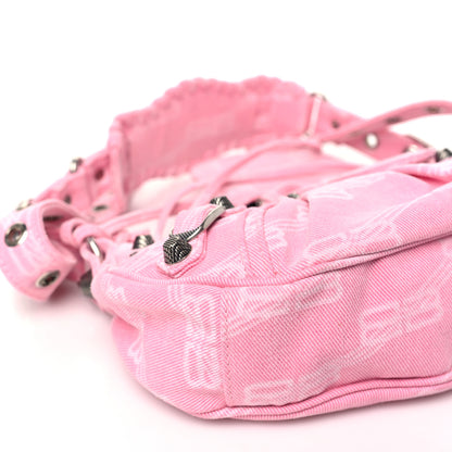 Balenciaga Denim BB Monogram Le Cagole Shoulder Bag XS Pink 9 of 10
