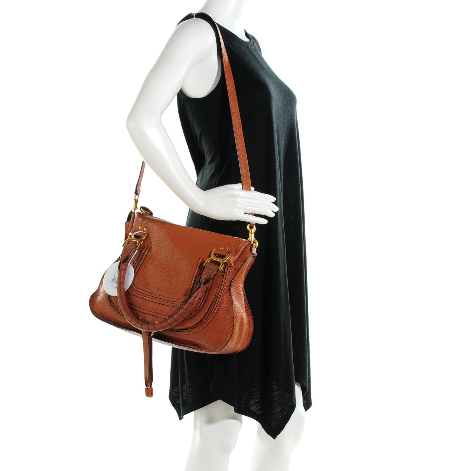 Chloe Calfskin Medium Marcie Satchel Tan 2 of 8