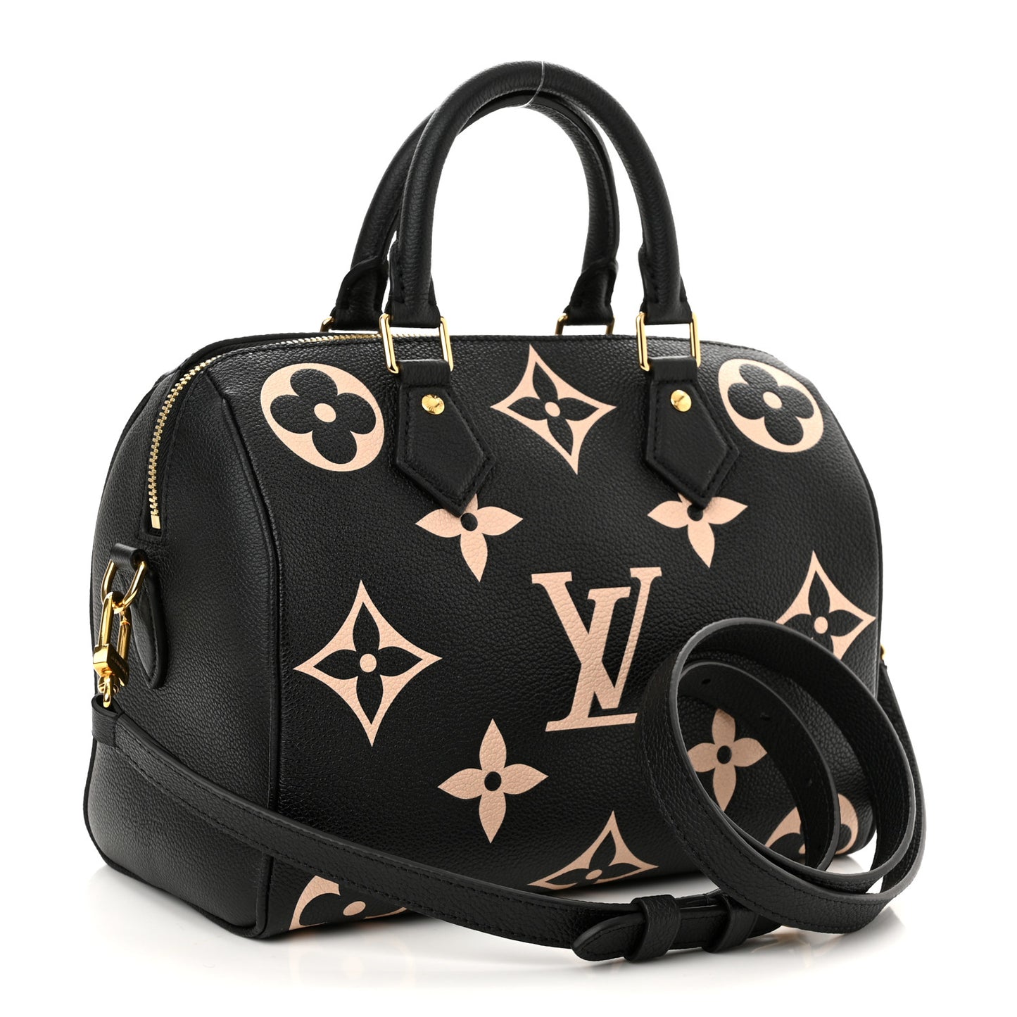 Empreinte Monogram Giant Speedy Bandouliere 25 Black Beige