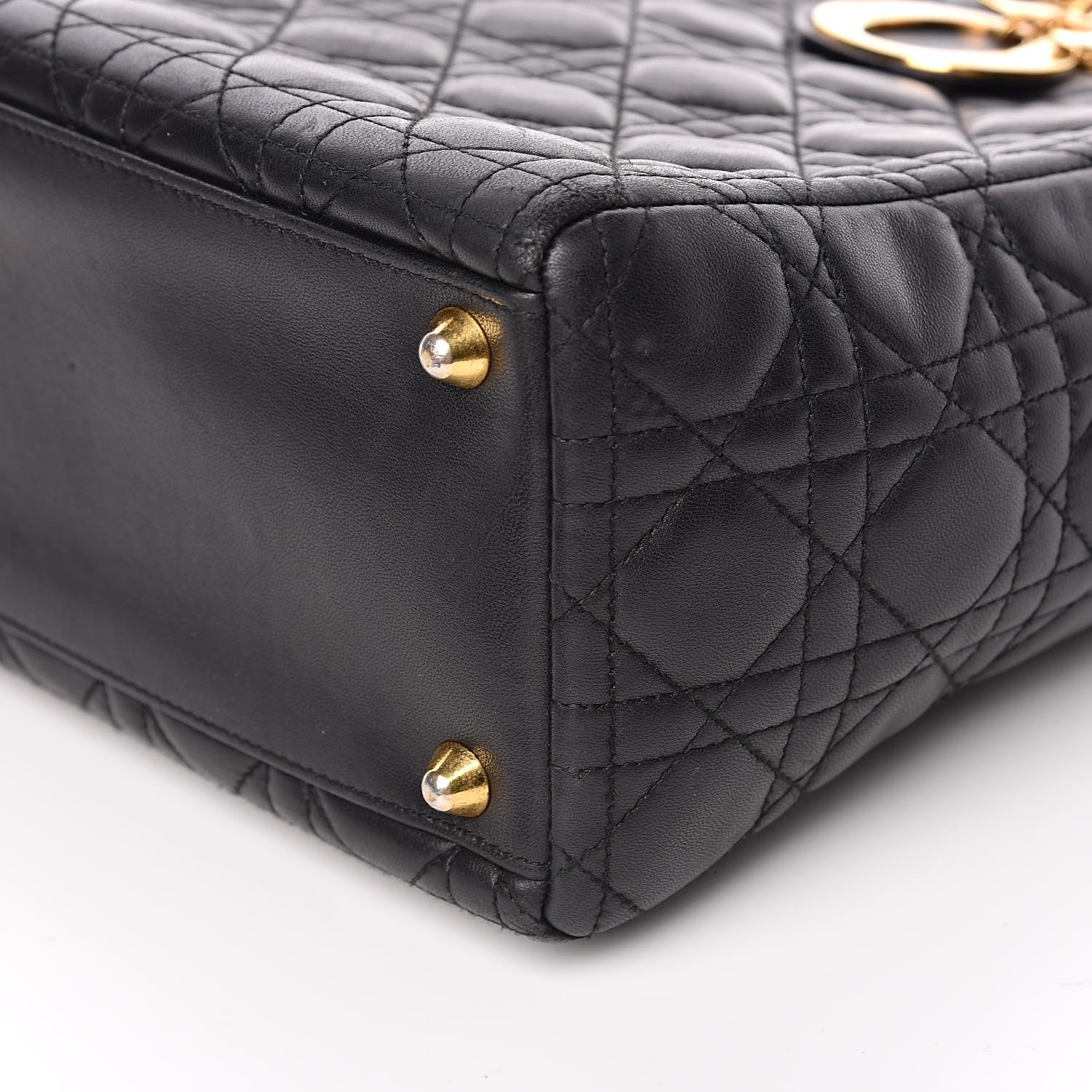 Christian Dior Lambskin Cannage Large Lady Dior Black 9 of 10