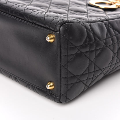 Christian Dior Lambskin Cannage Large Lady Dior Black 9 of 10