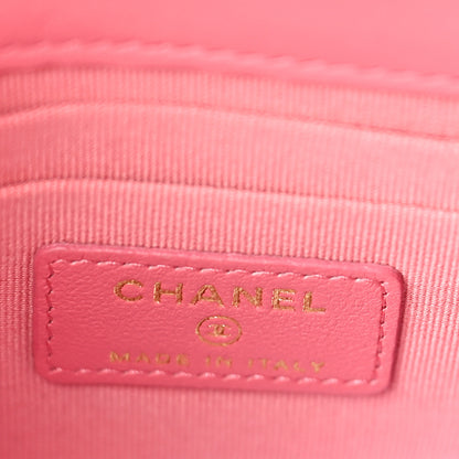 Chanel Lambskin Pearl Enamel Quilted Pearly Girl Handle Flap Phone Holder With Chain Pink 6 of 9