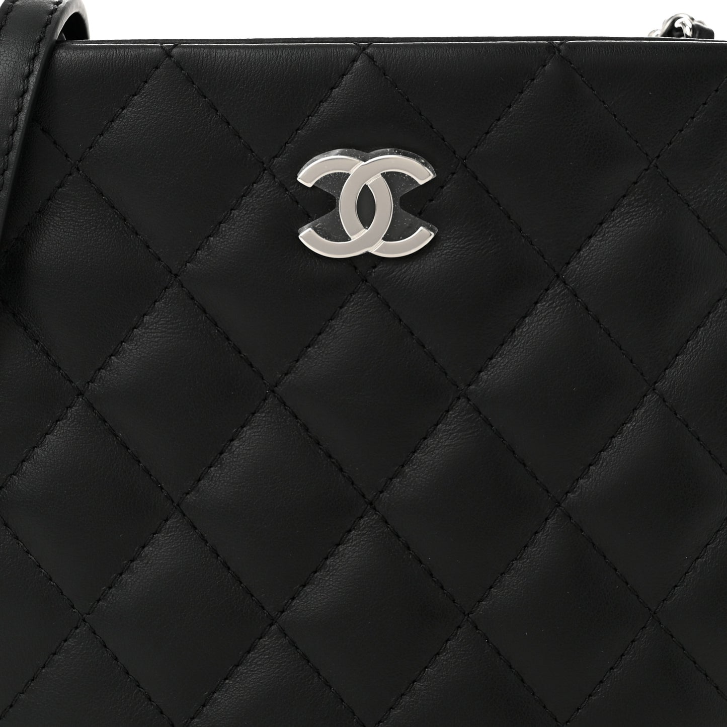 Lambskin Quilted Uniform Crossbody Bag Black