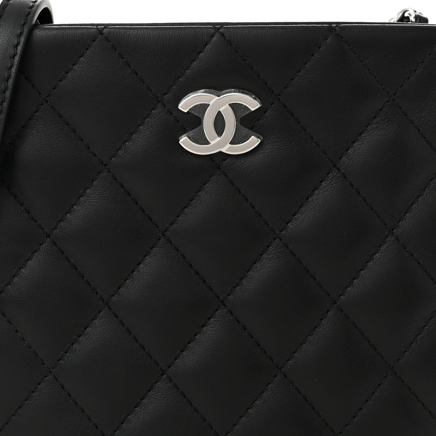 Chanel Lambskin Quilted Uniform Crossbody Bag Black 8 of 10