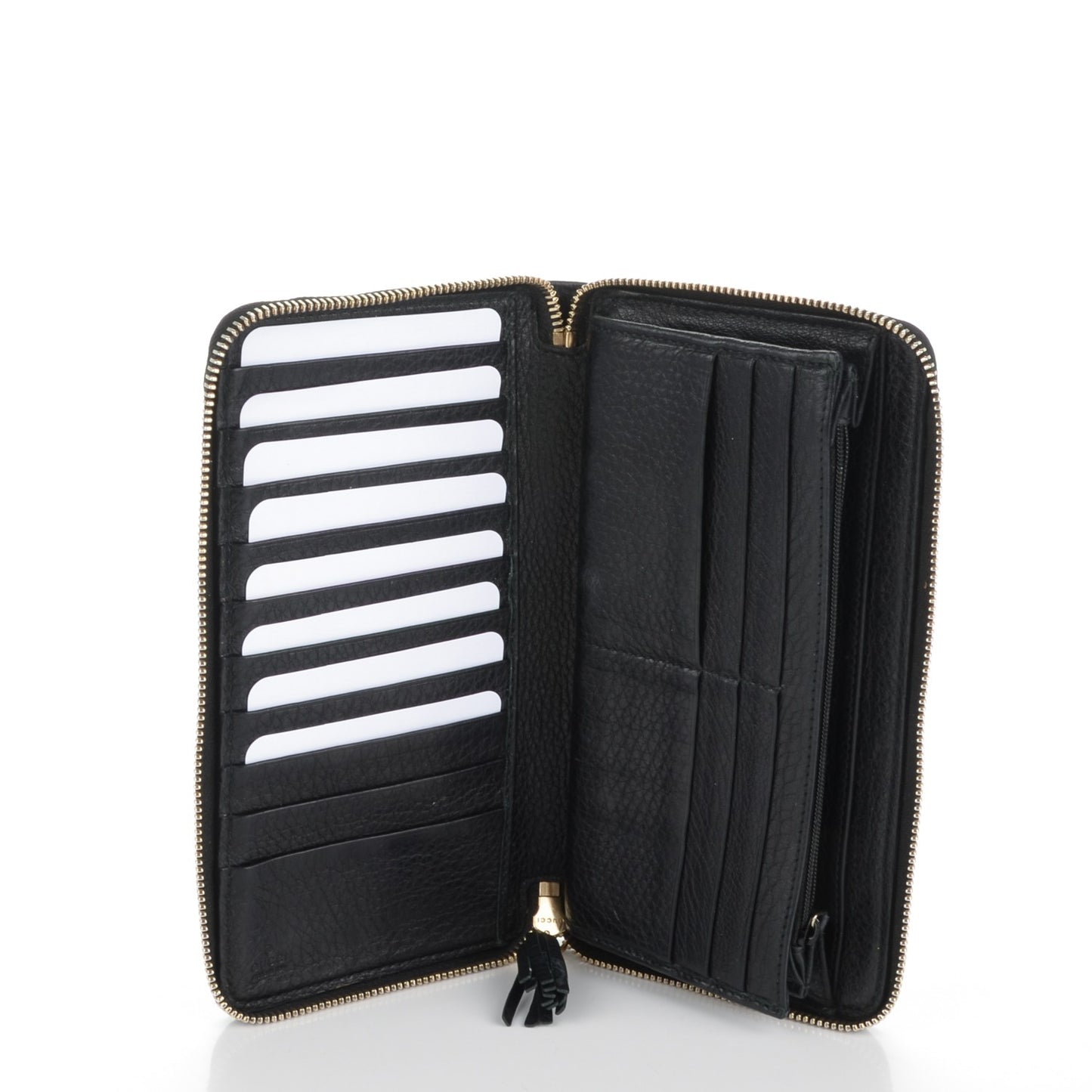 Calfskin Soho Zip Around Wallet Black