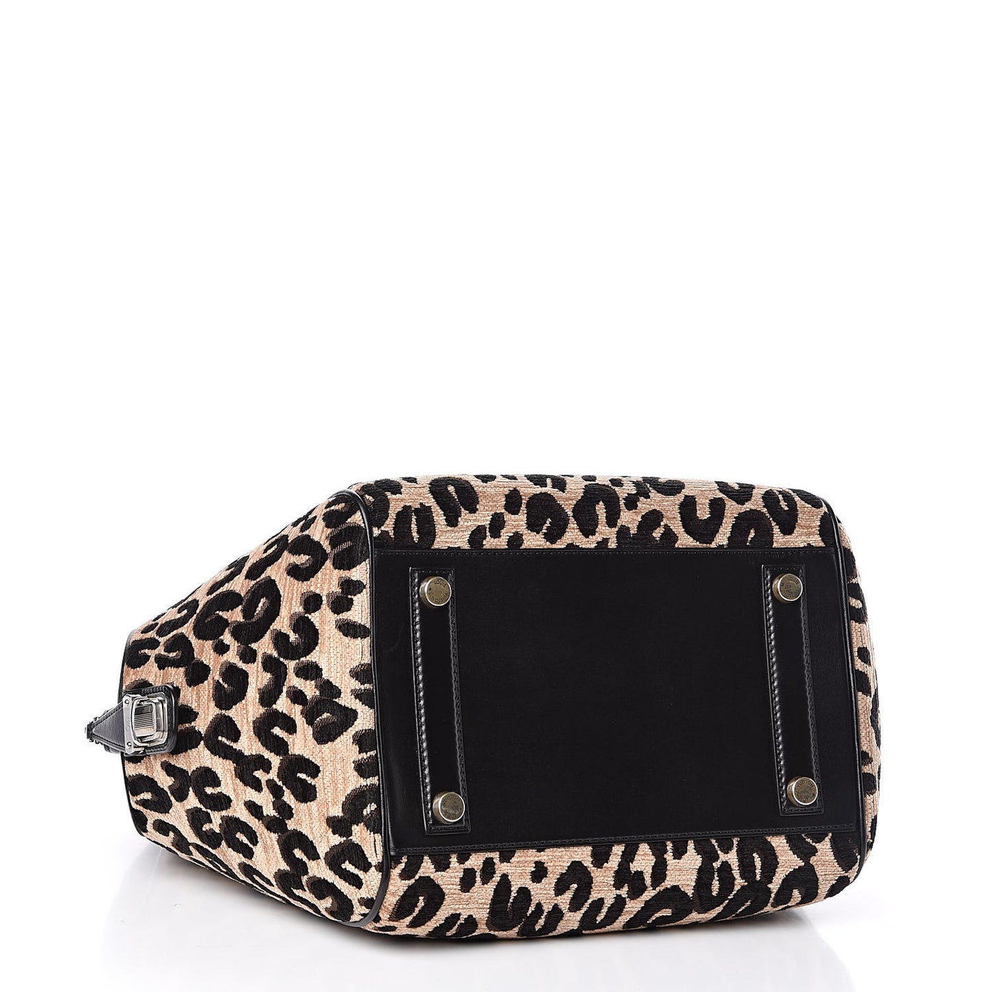 Jacquard Velvet Leopard Print Stephen Sprouse North South Bag Black