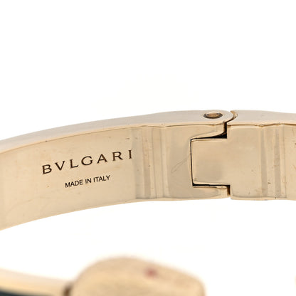Bulgari Metal Calfskin Serpenti Forever Bangle Bracelet Green 4 of 4