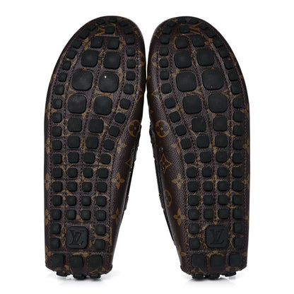 Louis Vuitton Monogram Mens Arizona Car Shoe Moccasin Loafers 12 Macassar 6 of 11