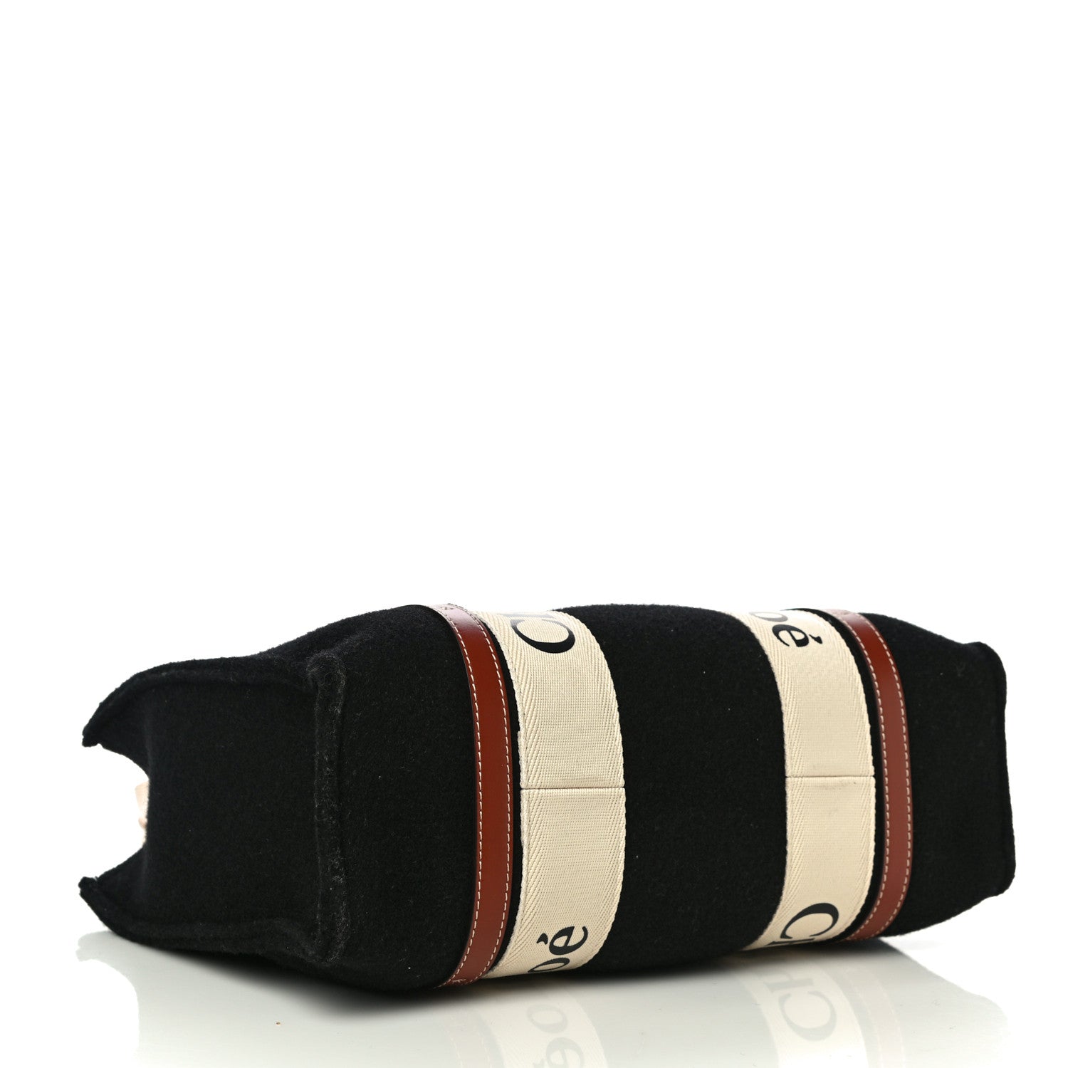 Chloe Felt Calfskin Medium Woody Ribbon Tote Black 4 of 9